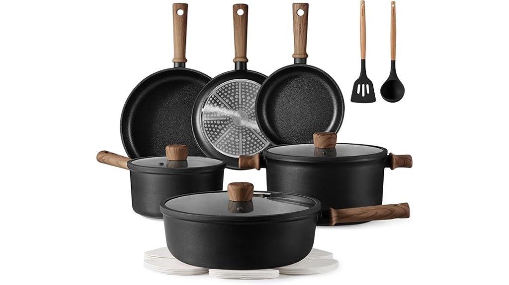 nonstick cookware set 16 pieces
