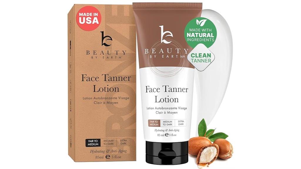 organic face tanner lotion