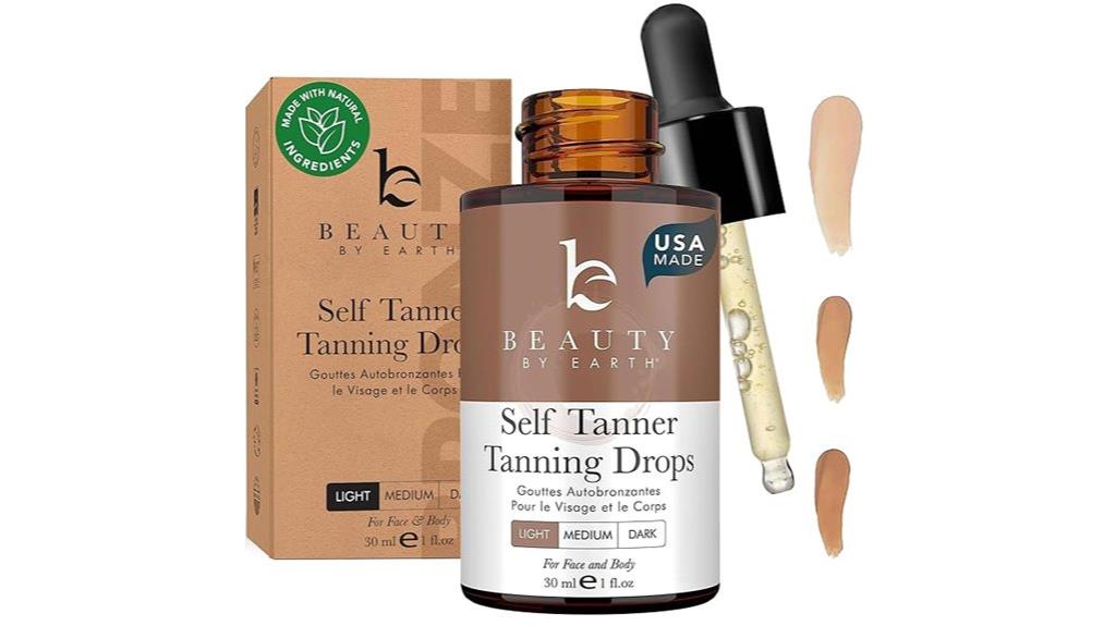 organic self tanning face drops