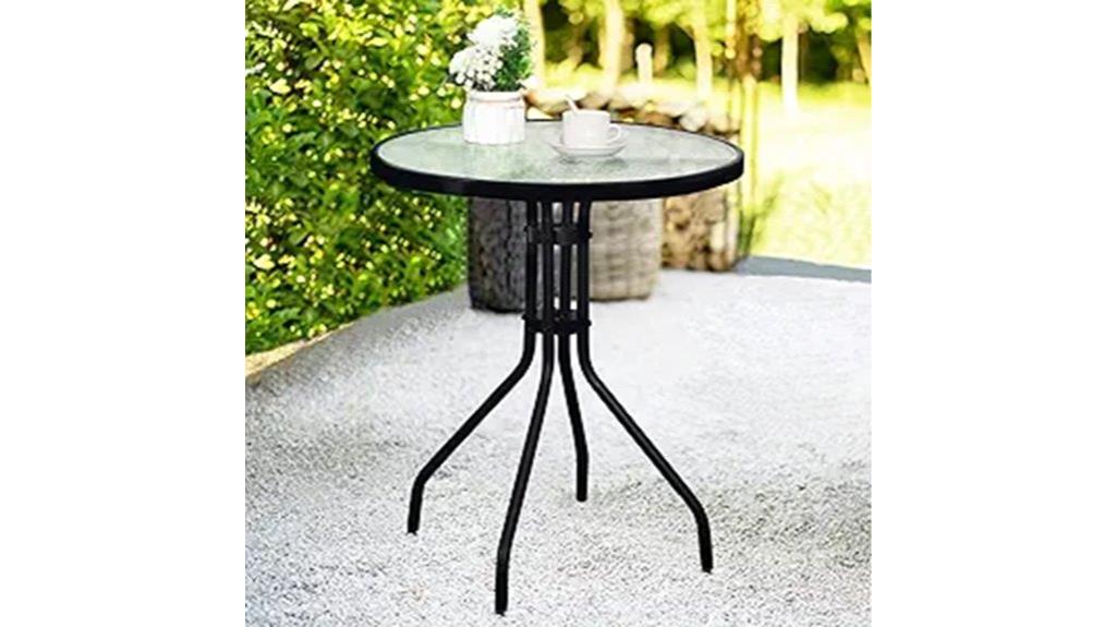 outdoor glass top table