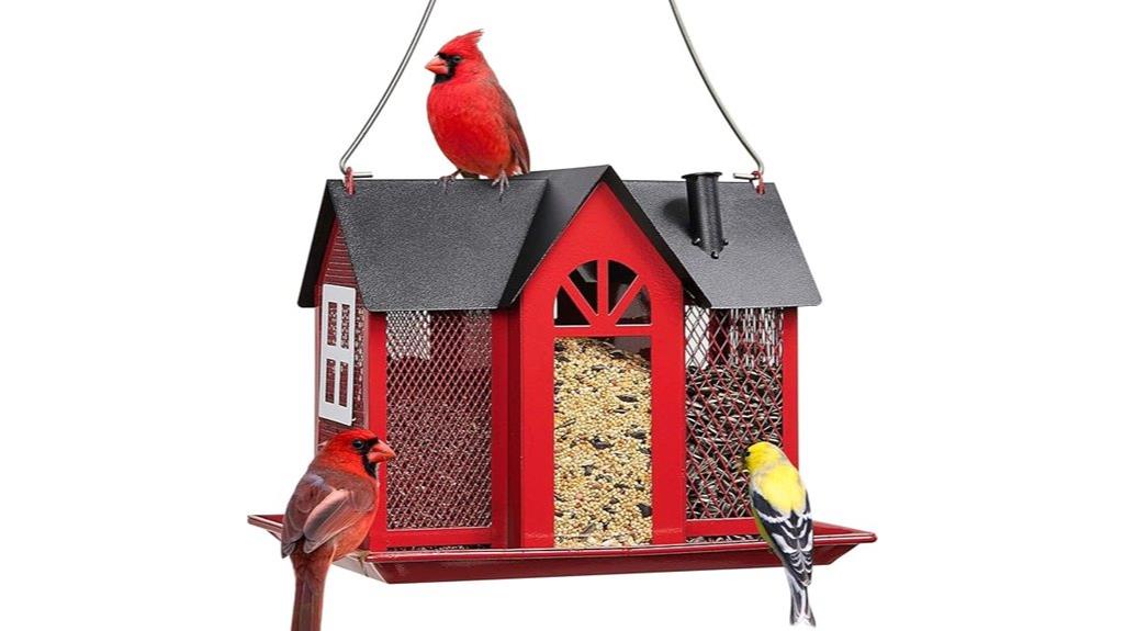 outdoor metal bird feeder