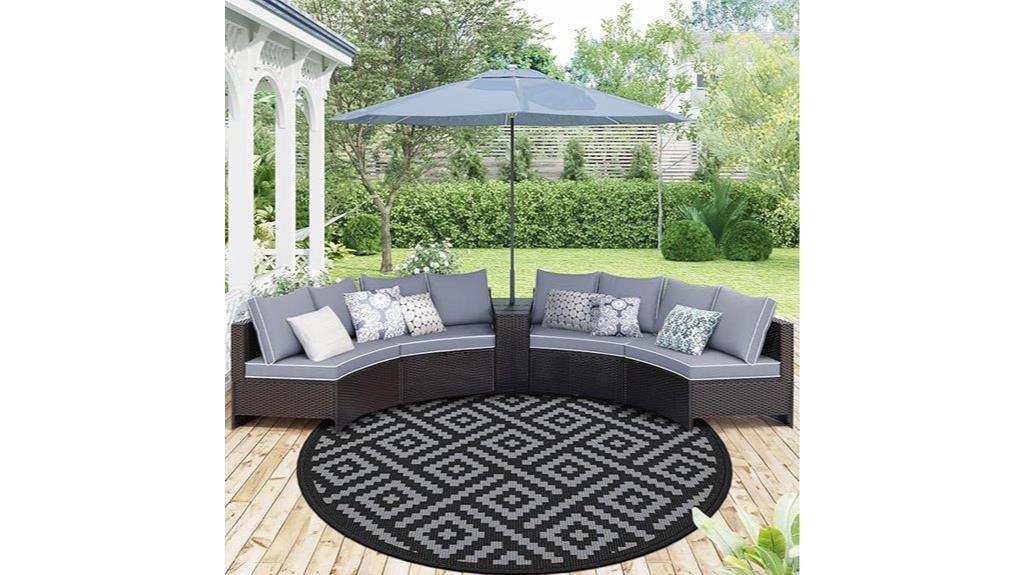 outdoor patio round rug
