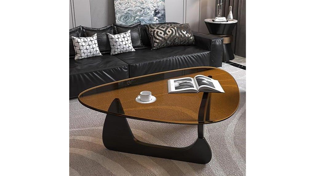 oval glass coffee table