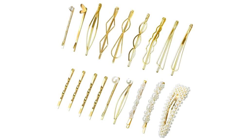 pearl geometric hair clips