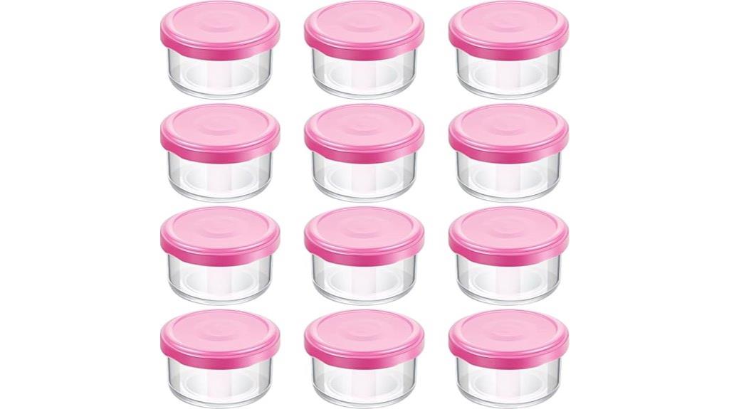 pink glass jars set