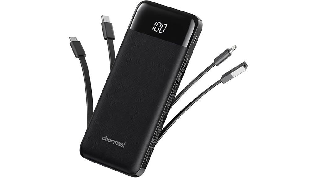 portable charger with cables