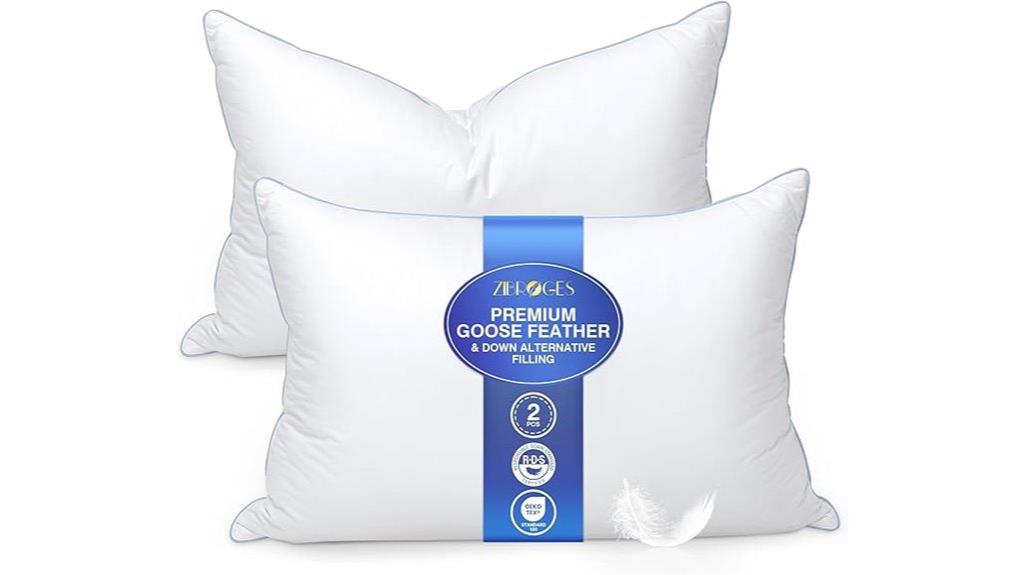 queen size goose pillows