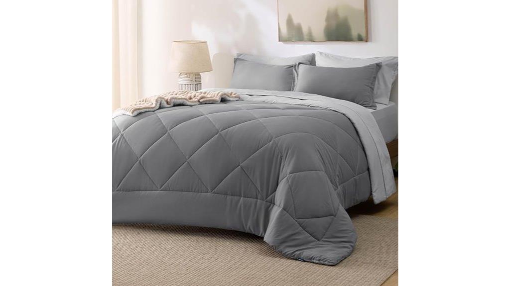 reversible grey bedding set