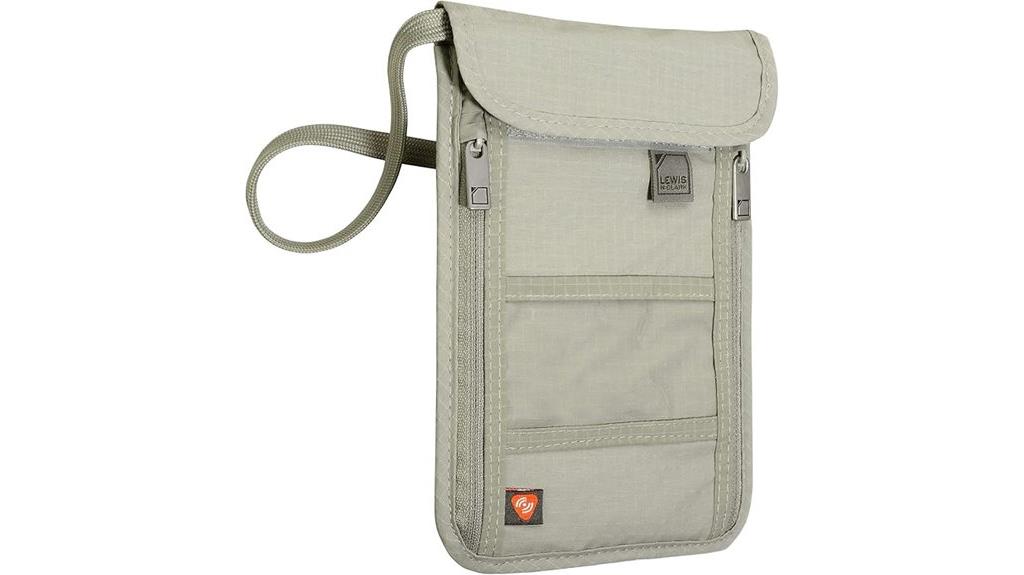 rfid blocking neck wallet