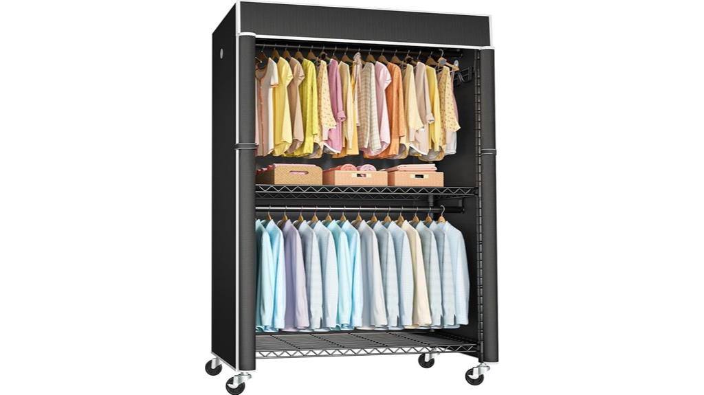 rolling closet rack cover
