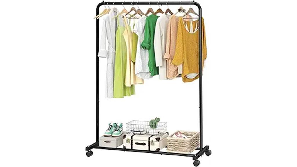 rolling clothes organizer shelves