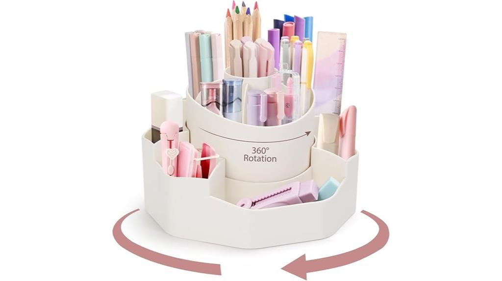 rotating desk pen organizer