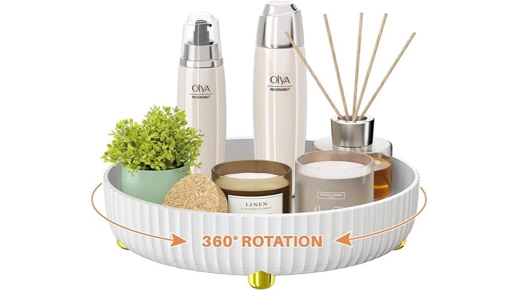 rotating makeup organizer tray