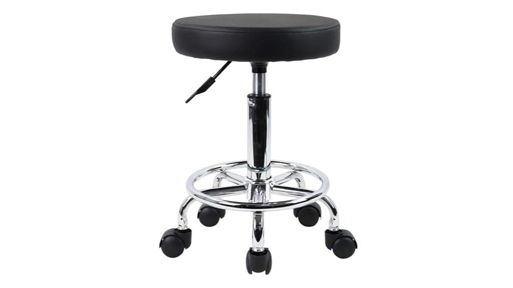 round rolling stool with footrest