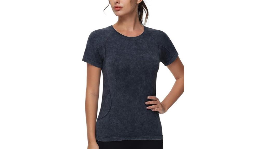 seamless workout t shirts for women