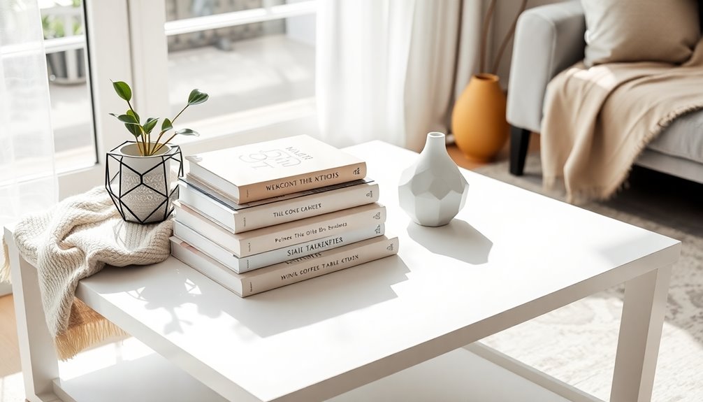 selecting minimalist coffee table books