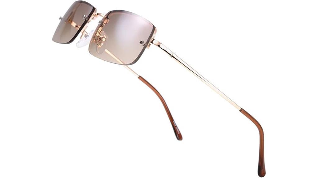 sleek modern rectangular eyewear
