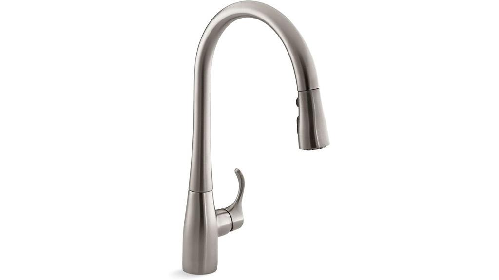 sleek pull down kitchen faucet