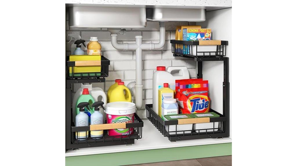 sliding drawer storage racks