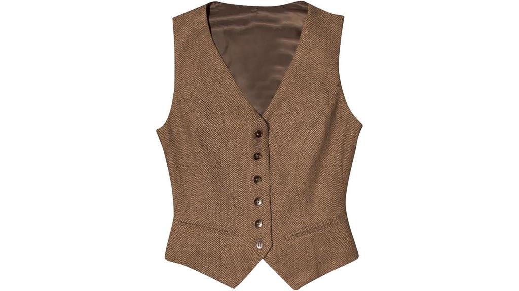 slim fit herringbone vest