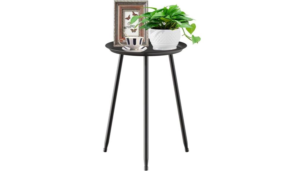 small black metal table