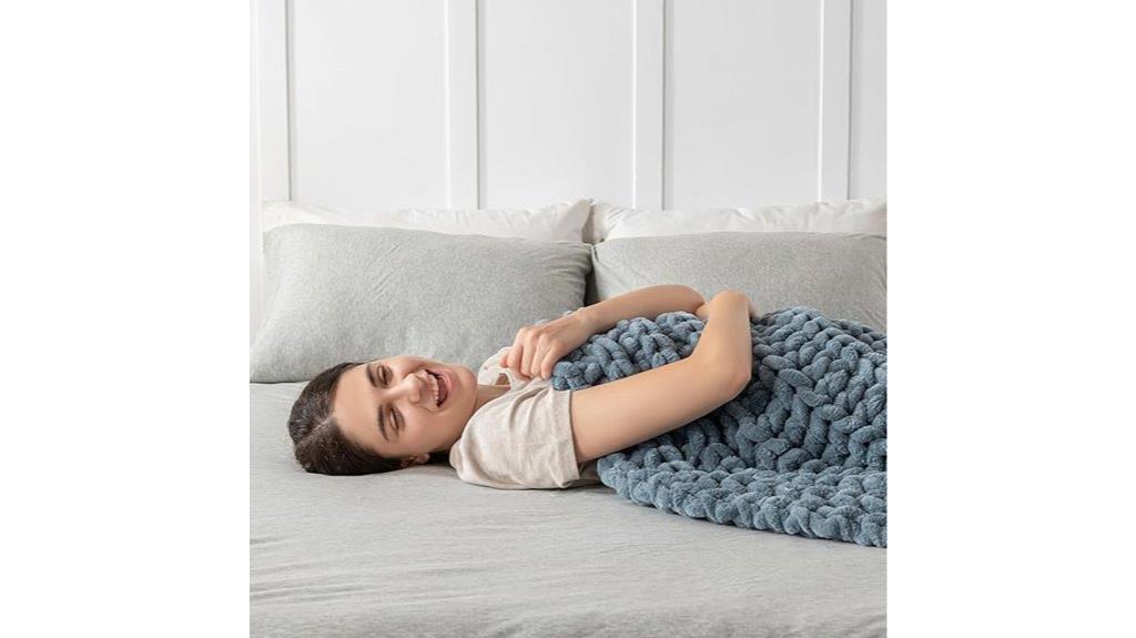 soft knitted weighted blanket