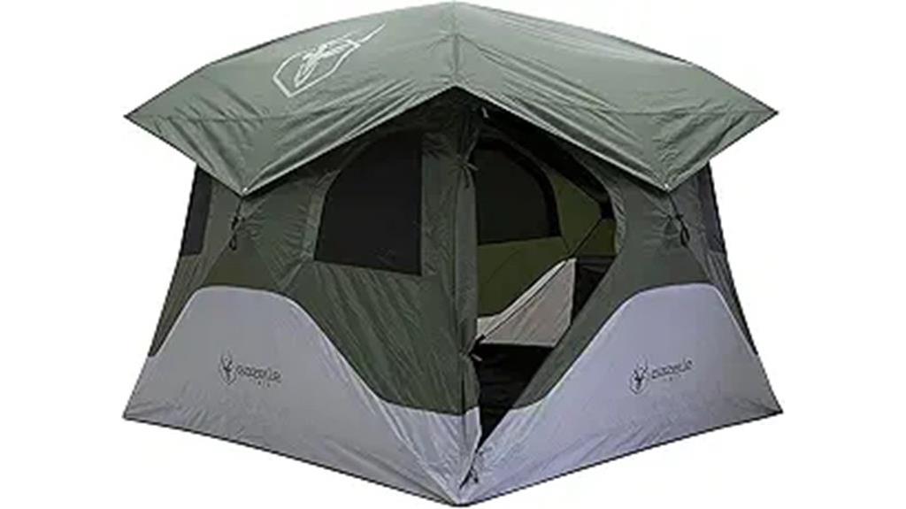 spacious four person hub tent