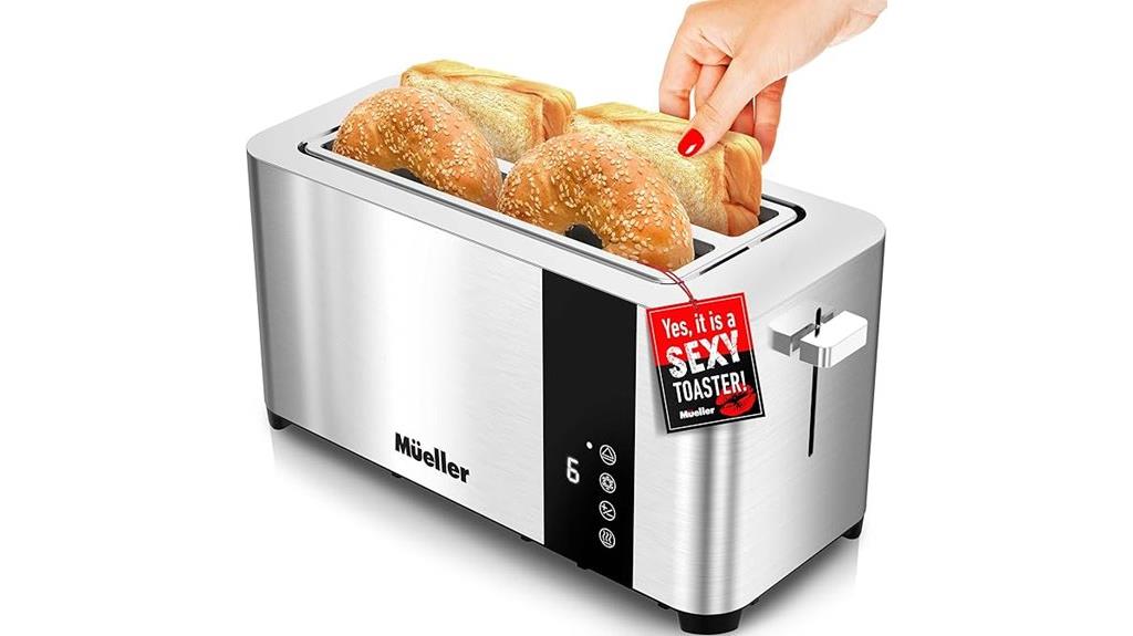 stainless steel four slice toaster