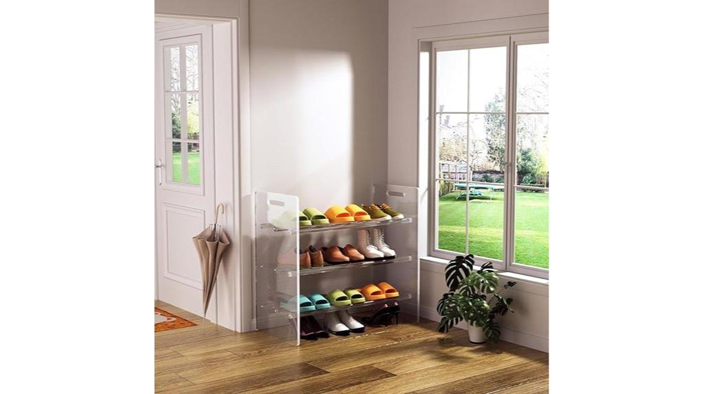 stylish acrylic shoe storage
