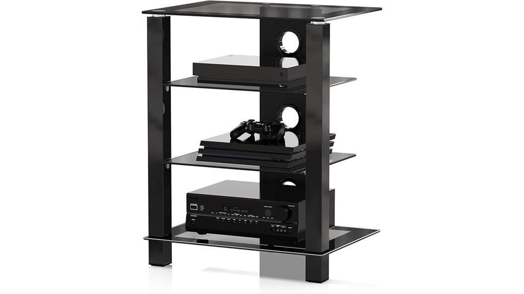 stylish multi tier media cabinet