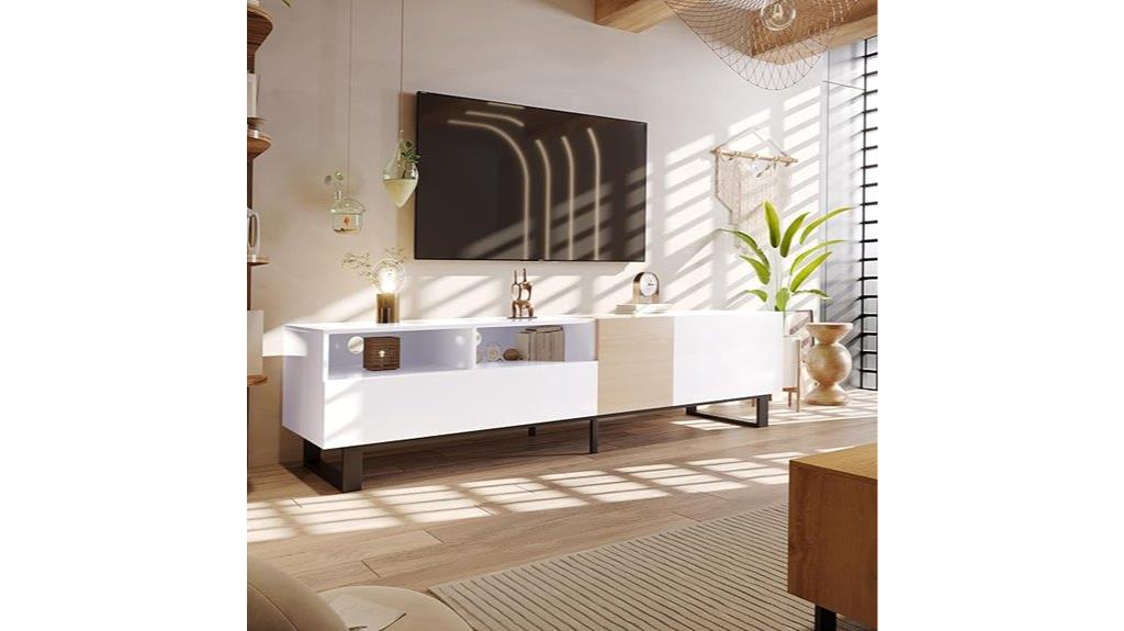 stylish open shelf tv stand