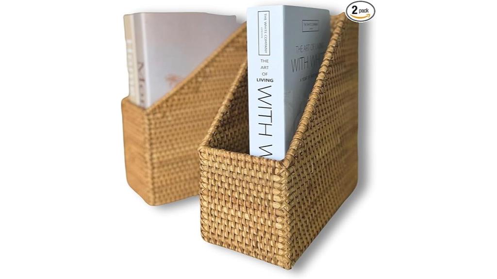 stylish rattan magazine storage