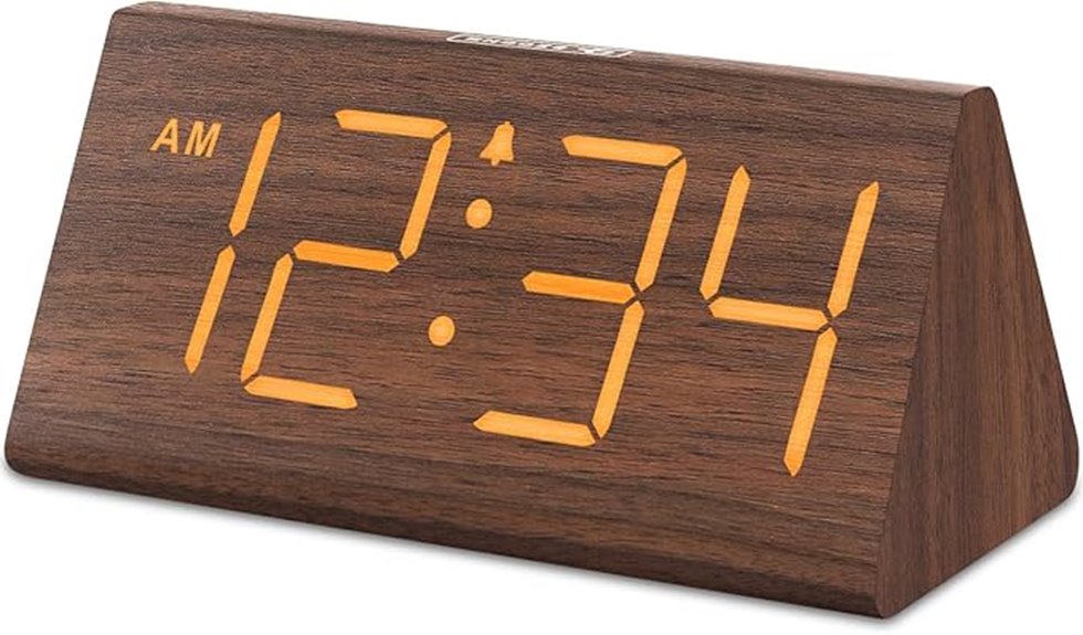 stylish wooden alarm clock