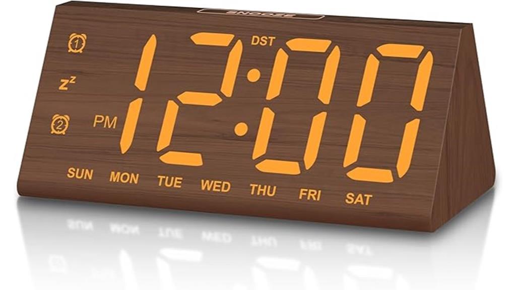 stylish wooden digital clock