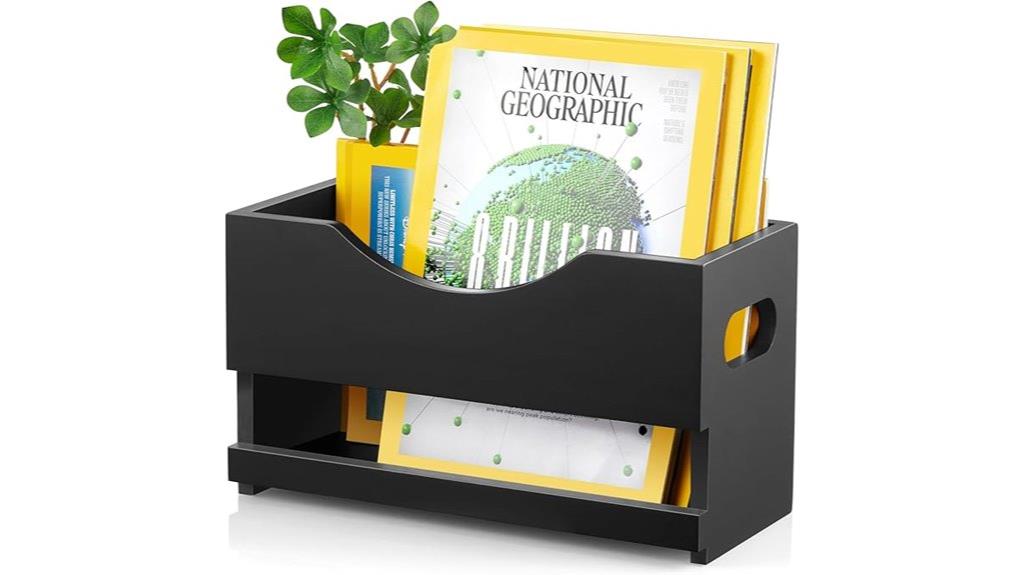 stylish wooden magazine holder