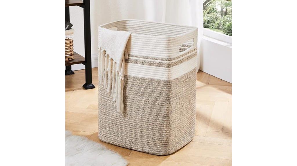 tall cotton laundry hamper