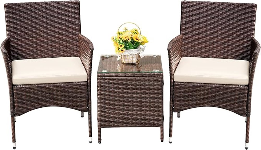 three piece patio furniture set