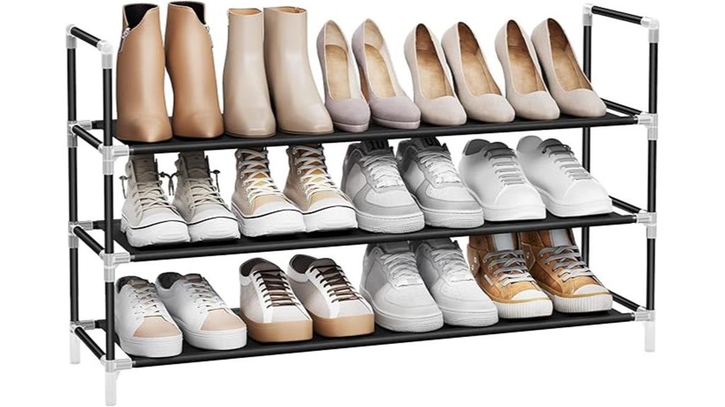 three tier shoe storage solution