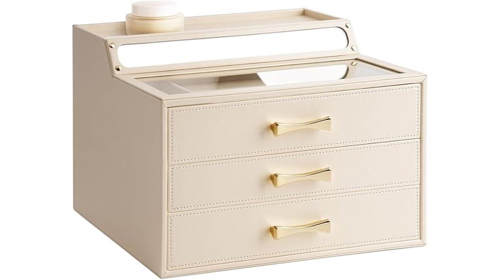three tier white jewelry organizer