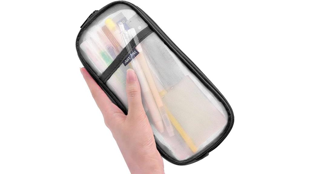 transparent mesh pencil pouch