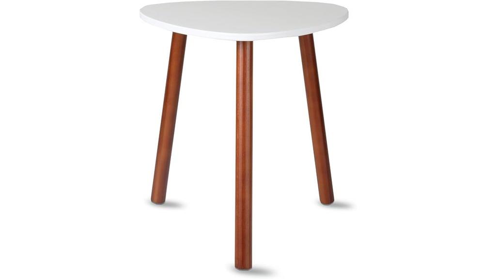 triangular white plant stand
