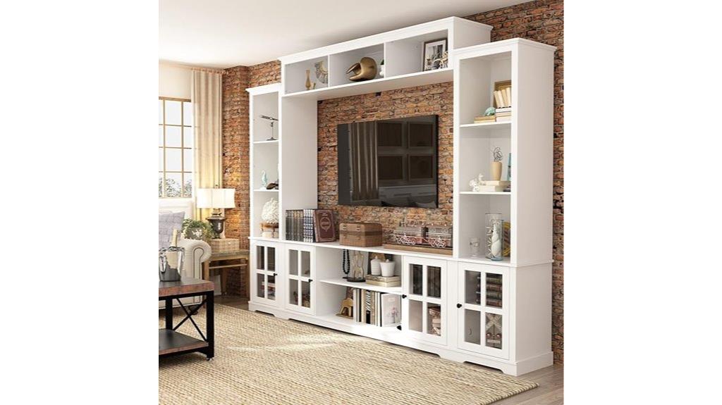 tv stand with bookshelves