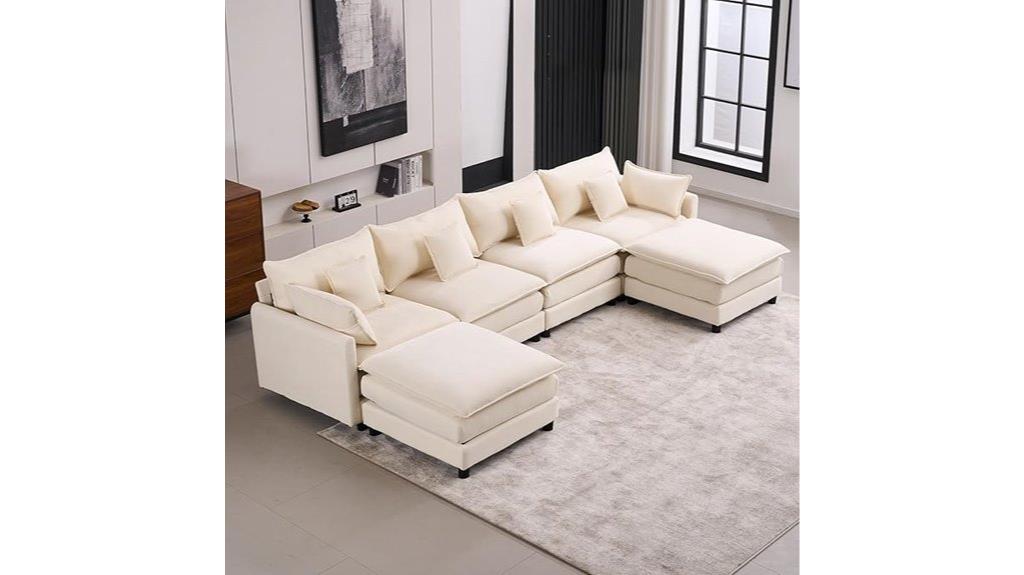 u shaped cloud couch