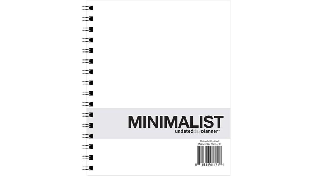 undated minimalist day planner