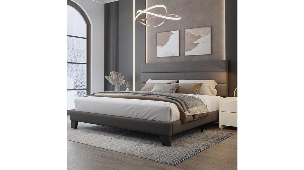 upholstered king bed frame