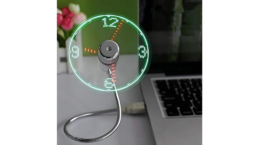 usb clock fan display