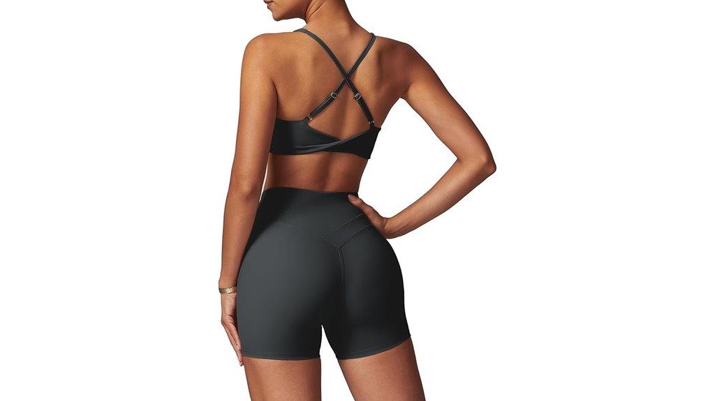 v neck twist back set