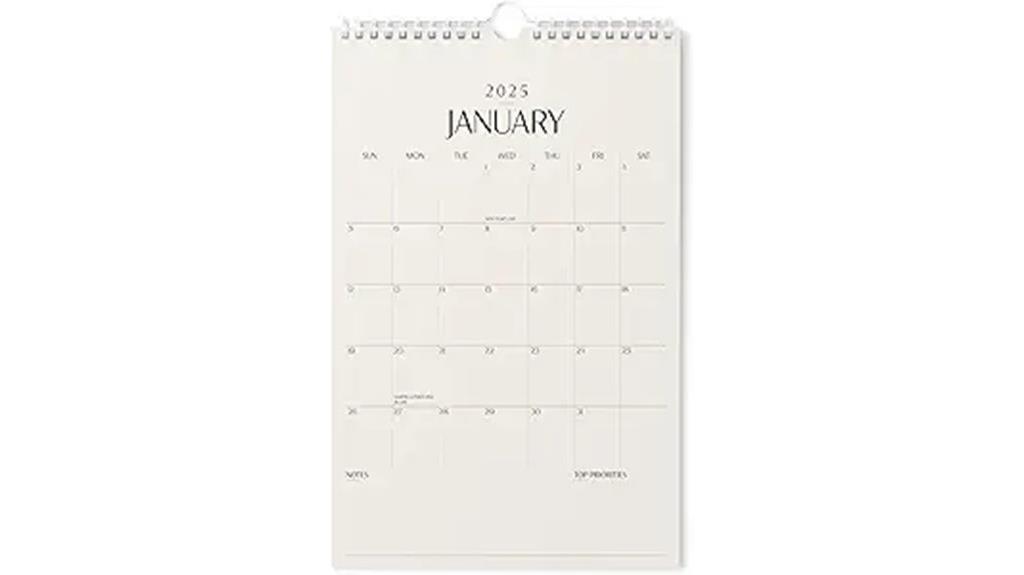vertical wall calendar 2025