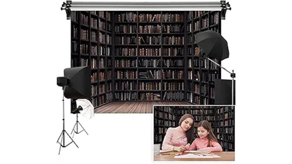 vintage bookshelf photography backdrop