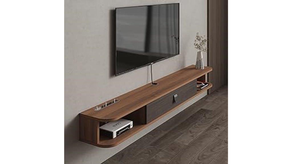 wall mounted floating tv shelf